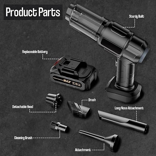 3 in 1 High Power Vacuum Cleaner Portable 18000PA Wireless